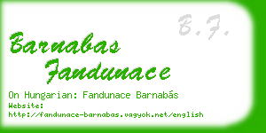 barnabas fandunace business card
